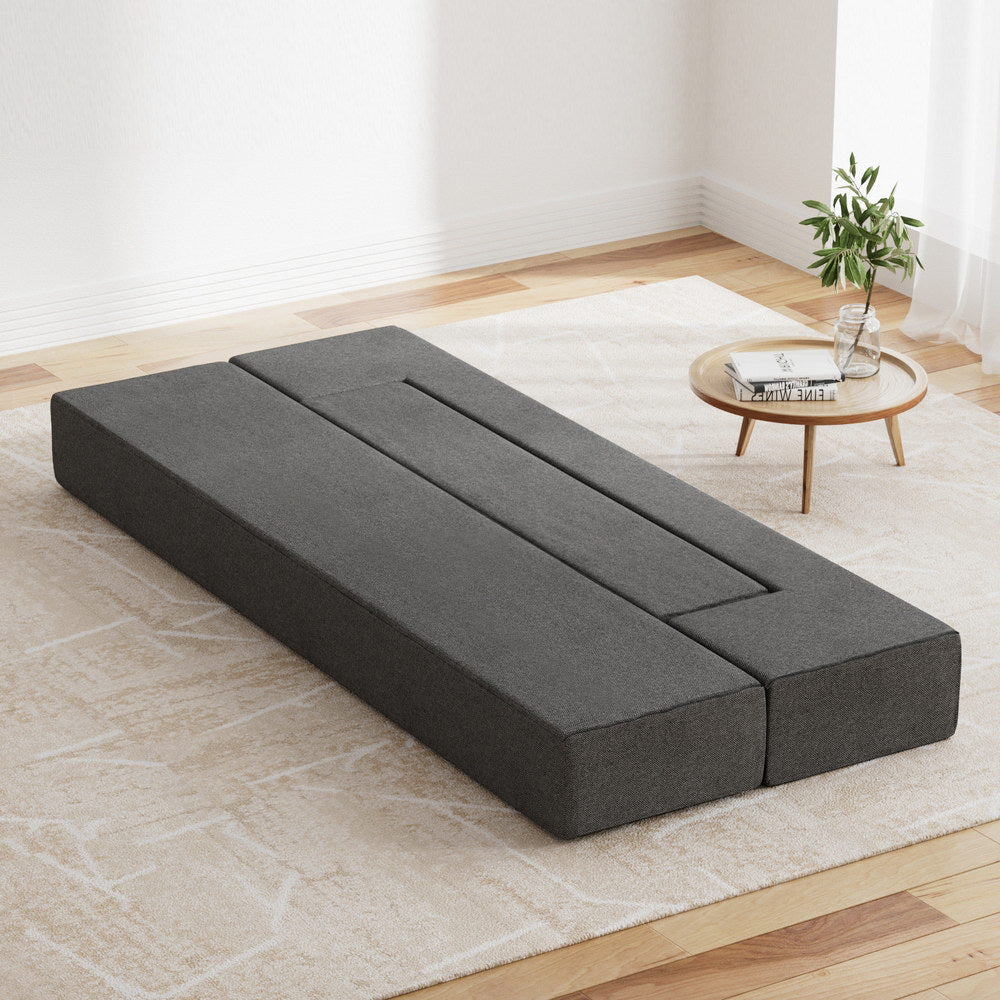 Giselle Bedding Foldable Mattress Folding Foam Sofa Bed Chair Grey-Mattress-PEROZ Accessories