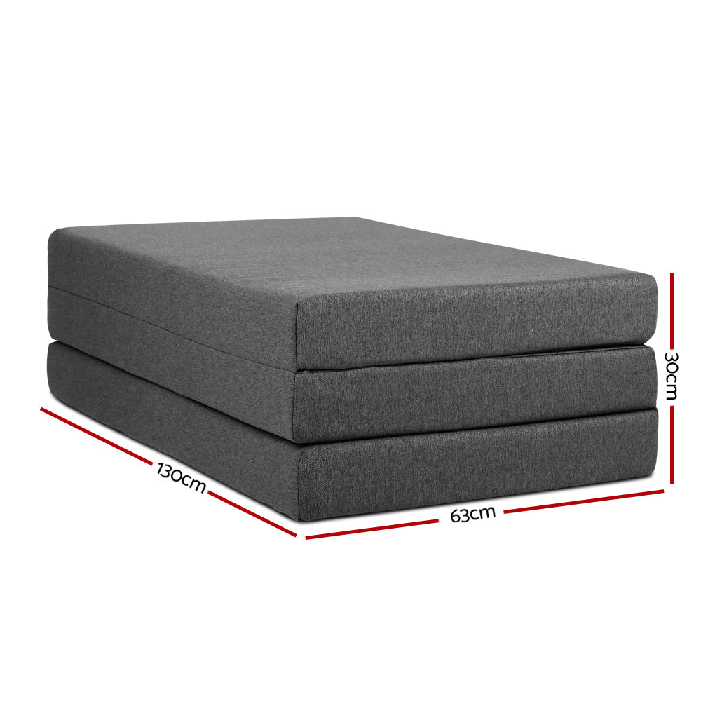 Giselle Bedding Foldable Mattress Folding Foam Double Grey-Mattress-PEROZ Accessories