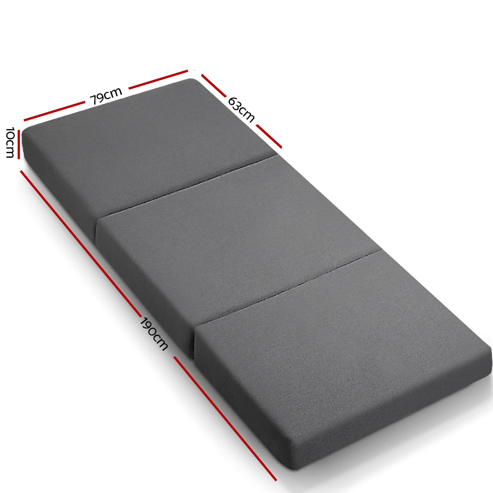 Giselle Bedding Foldable Mattress Folding Foam Bed Single Grey-Mattress-PEROZ Accessories