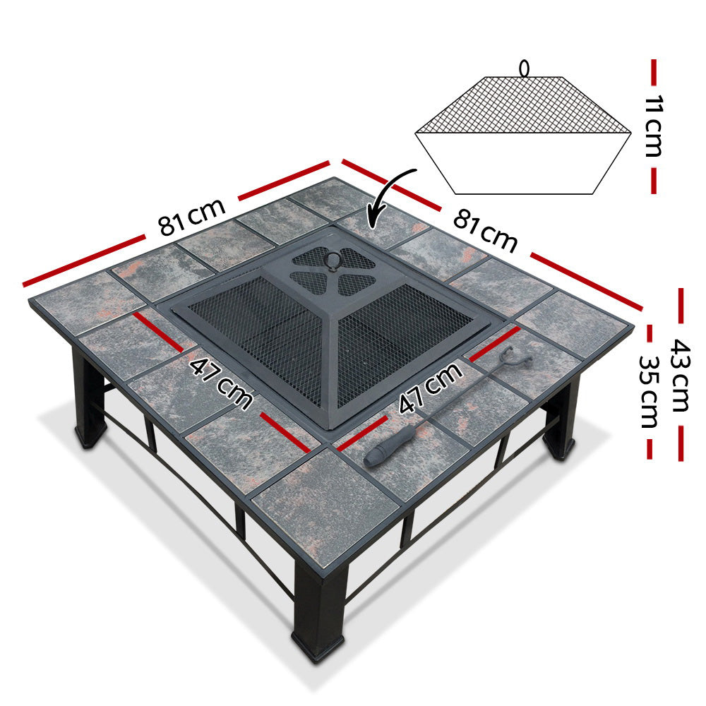 Grillz Fire Pit BBQ Grill Ice Bucket 4-In-1 Table-Home &amp; Garden &gt; BBQ &gt; BBQ Tools-PEROZ Accessories