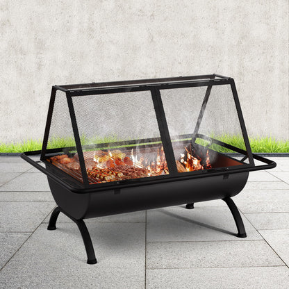 Grillz Fire Pit BBQ Grill Outdoor Fireplace Steel-Home &amp; Garden &gt; BBQ-PEROZ Accessories