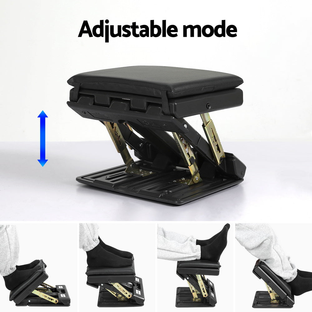 Artiss Foot Rest Stool Office Under Desk Fold Footrest Massage Cushion Pad Black-Furniture &gt; Office-PEROZ Accessories