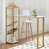 Artiss Bar Table Dining Storage Shelf Wine Rack Home Kitchen Office Desk Gold-Furniture > Living Room-PEROZ Accessories