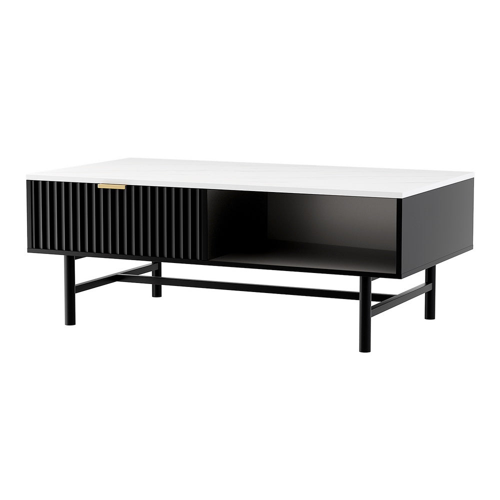 Artiss Coffee Table Drawer Storage Shelf Black-Furniture &gt; Living Room-PEROZ Accessories