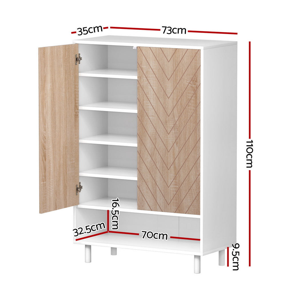 Artiss Shoe Rack Cabinet 24 Pairs 6-tier White-Furniture &gt; Living Room &gt; Shoe Storage-PEROZ Accessories