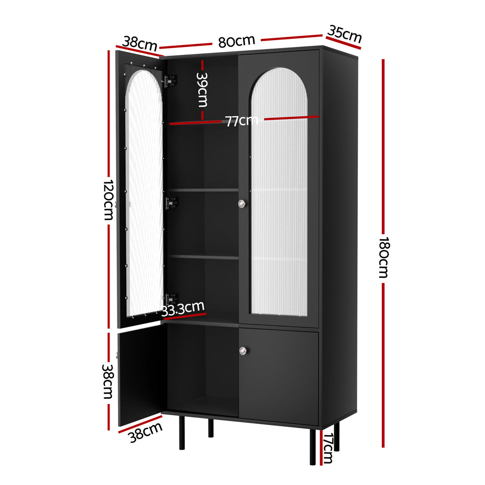 Artiss Buffet Sideboard Cupboard Cabinet Black-Furniture &gt; Living Room-PEROZ Accessories