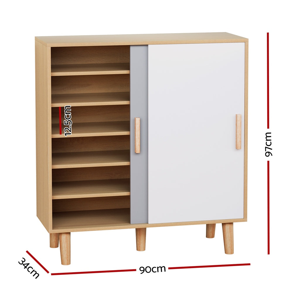 Artiss Shoe Cabinet 30 Pairs Sliding Doors-Furniture &gt; Bedroom-PEROZ Accessories