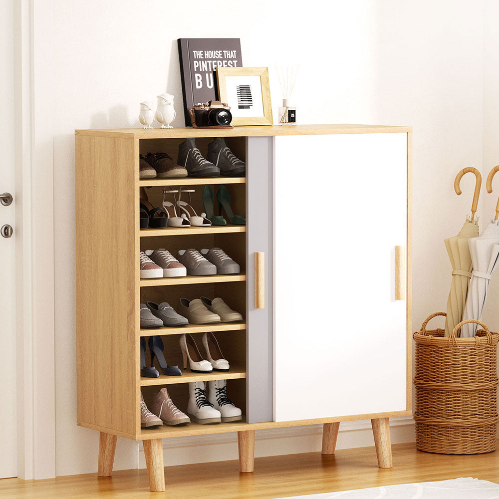 Artiss Shoe Cabinet 30 Pairs Sliding Doors-Furniture &gt; Bedroom-PEROZ Accessories