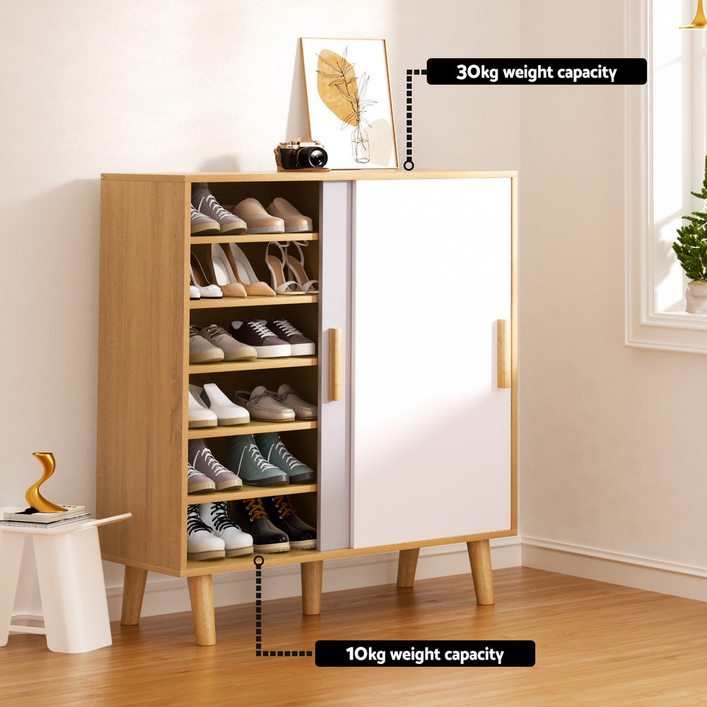 Artiss Shoe Cabinet 30 Pairs Sliding Doors-Furniture &gt; Bedroom-PEROZ Accessories