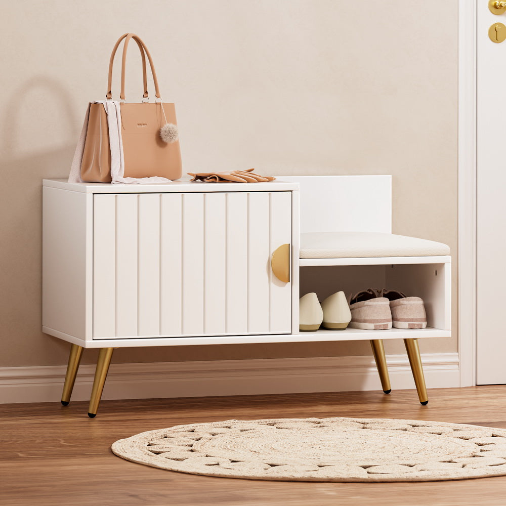 Artiss Shoe Rack Cabinet Bench 6 Pairs White-Furniture &gt; Living Room &gt; Shoe Storage-PEROZ Accessories