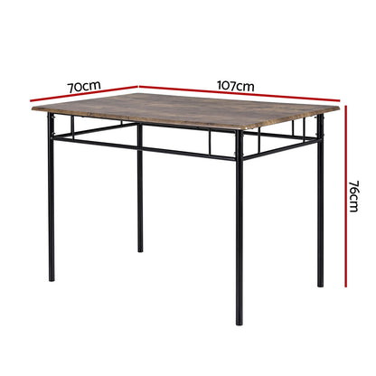 Artiss Dining Table and Chairs Set 5PCS Industrial Wooden Metal Desk Walnut-Furniture &gt; Dining-PEROZ Accessories