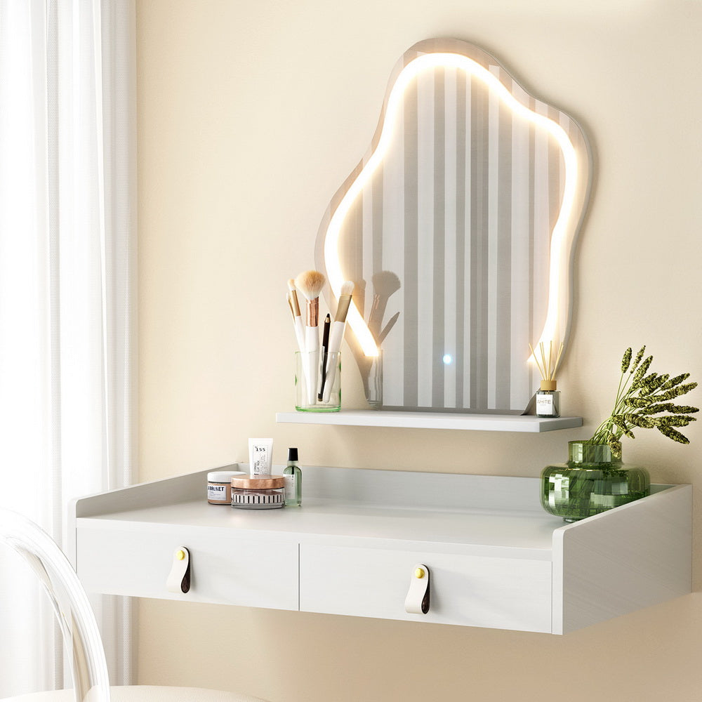 Artiss Dressing Table Floating LED White Daphne-Furniture &gt; Bedroom-PEROZ Accessories