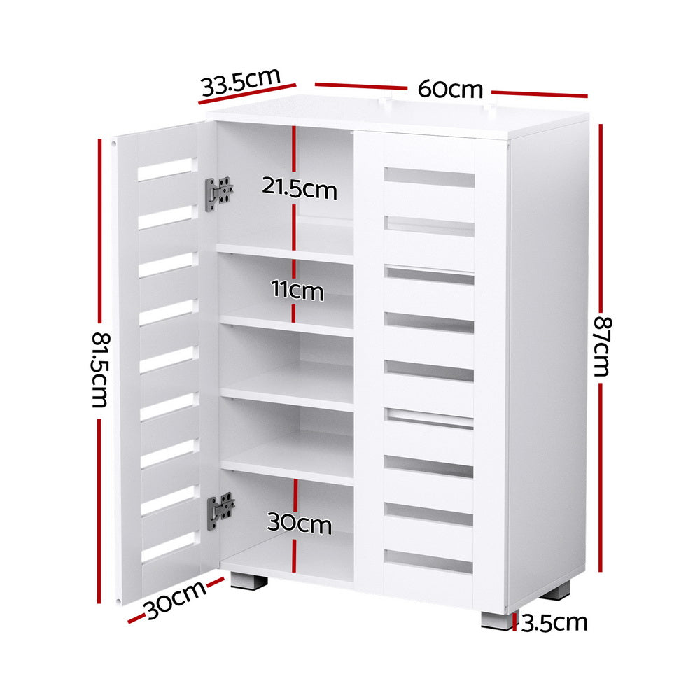 Artiss Shoe Rack Storage Cabinet 20 Pairs 5-tier White Alster-Furniture &gt; Bedroom-PEROZ Accessories