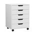 Artiss 5-Drawer Filing Cabinet Mobile Rolling Storage Cabinet Chest of Drawers Stand White-Furniture > Office-PEROZ Accessories