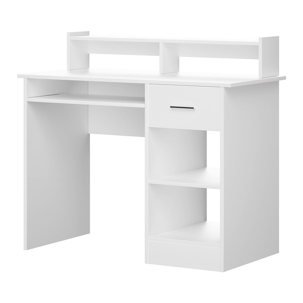 Artiss Computer Desk Shelf Drawer Cabinet White 100CM-Office Desks-PEROZ Accessories