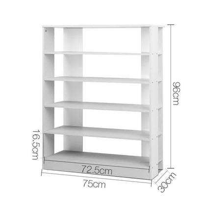 Artiss Shoe Rack Cabinet 30 Pairs 6-Tier Shelf White-Shoe Storage Cabinets-PEROZ Accessories