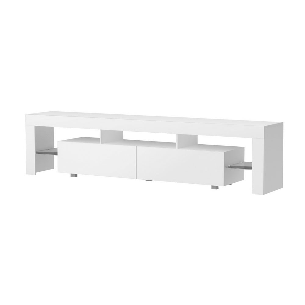 Artiss TV Cabinet Entertainment Unit Stand RGB LED Gloss Furniture 200cm White-Furniture &gt; Living Room-PEROZ Accessories