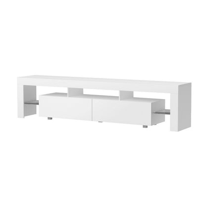 Artiss TV Cabinet Entertainment Unit Stand RGB LED Gloss Furniture 200cm White-Furniture &gt; Living Room-PEROZ Accessories