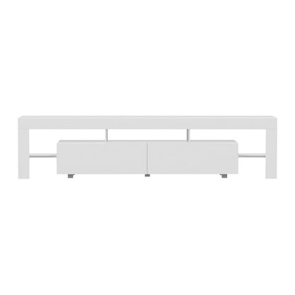 Artiss TV Cabinet Entertainment Unit Stand RGB LED Gloss Furniture 200cm White-Furniture &gt; Living Room-PEROZ Accessories