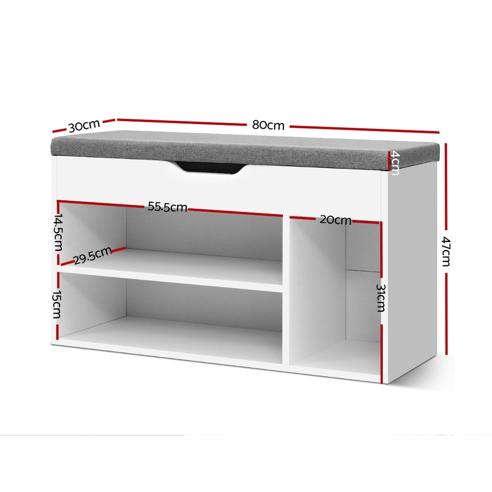 Artiss Shoe Cabinet Bench Shoes Organiser Storage Rack Shelf White Cupboard Box-Shoe Storage Cabinets-PEROZ Accessories