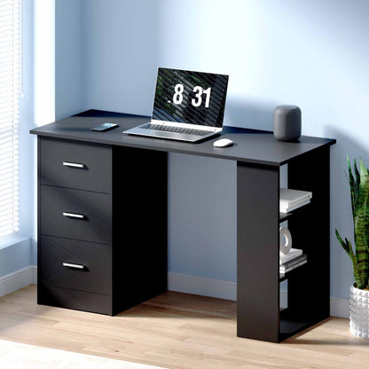 Artiss Computer Desk Drawer Shelf Cabinet Black 120CM-Office Desks-PEROZ Accessories