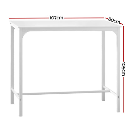 Artiss Bar Table Dining Desk High Kitchen Shelf Metal Legs Cafe Pub White-Furniture &gt; Dining-PEROZ Accessories