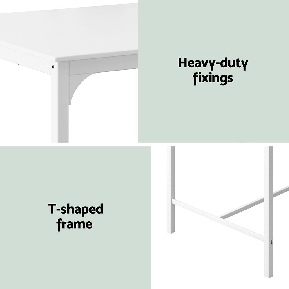 Artiss Bar Table Dining Desk High Kitchen Shelf Metal Legs Cafe Pub White-Furniture &gt; Dining-PEROZ Accessories