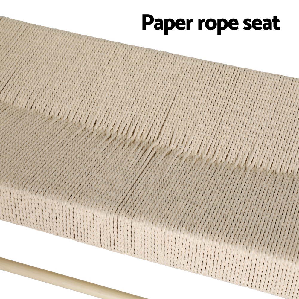 Artiss Dining Bench Paper Rope Seat Wooden Chair 100cm-Furniture &gt; Dining-PEROZ Accessories