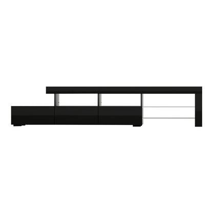 Artiss Entertainment Unit TV Cabinet LED 215cm Black Caya-Entertainment Units-PEROZ Accessories