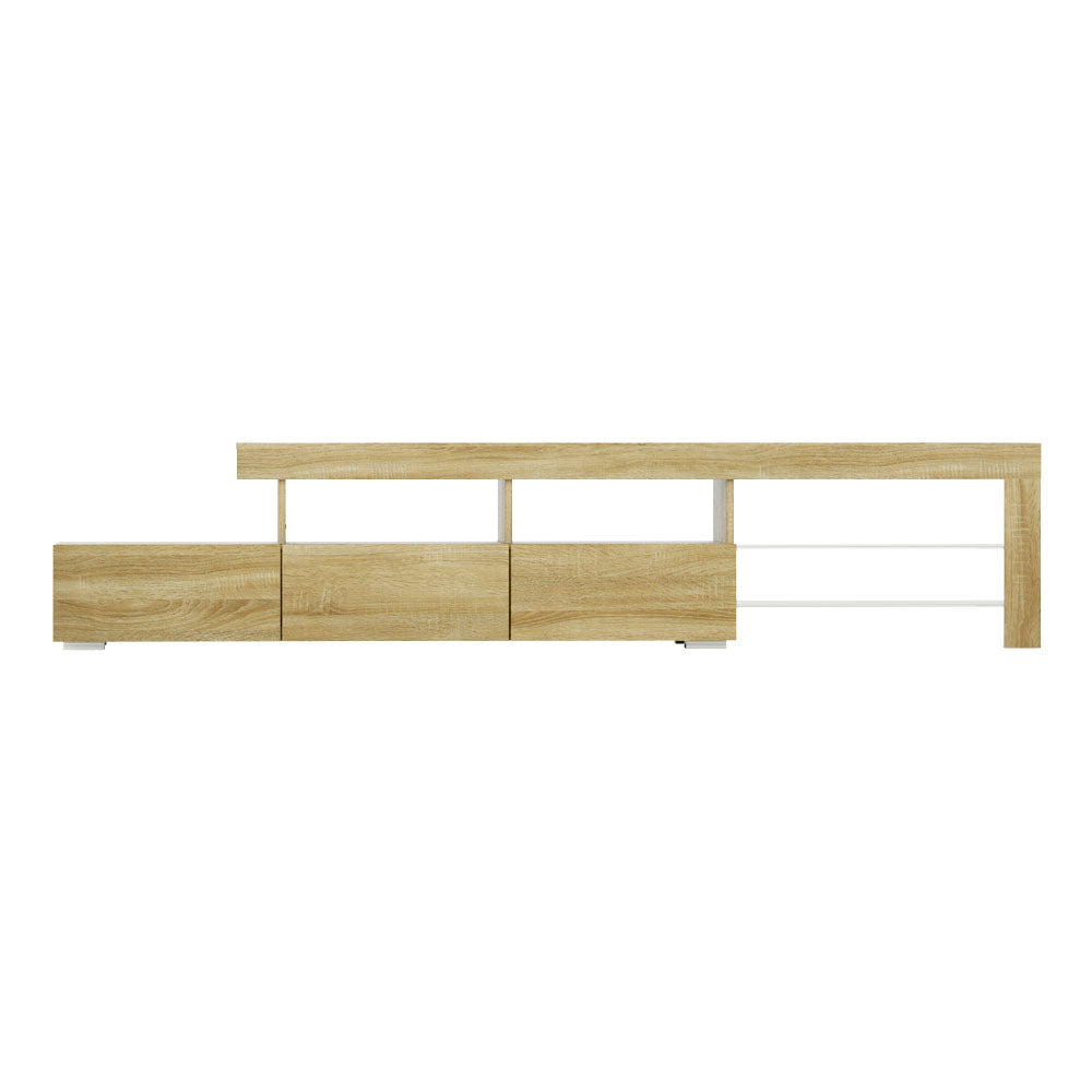 Artiss Entertainment Unit TV Cabinet LED 215cm Pine Caya-Entertainment Units-PEROZ Accessories