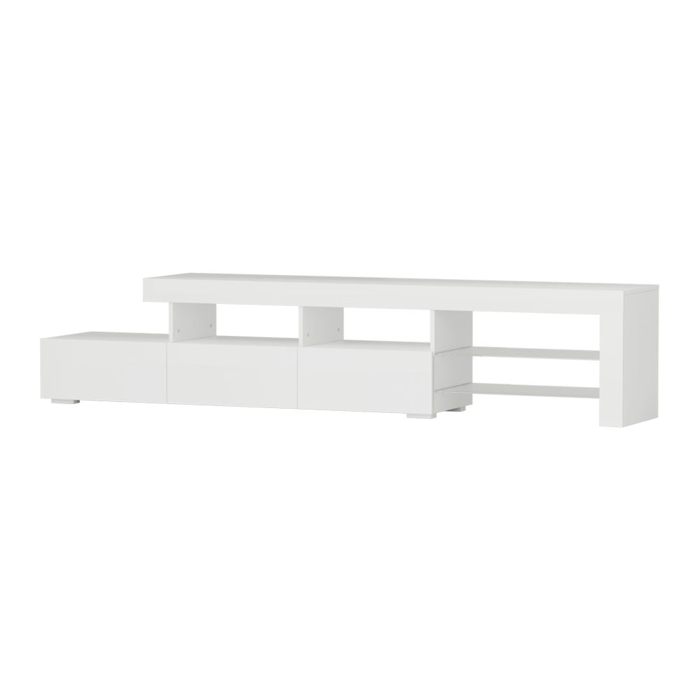 Artiss Entertainment Unit TV Cabinet LED 215cm White Caya-Entertainment Units-PEROZ Accessories