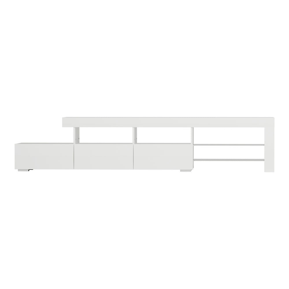 Artiss Entertainment Unit TV Cabinet LED 215cm White Caya-Entertainment Units-PEROZ Accessories