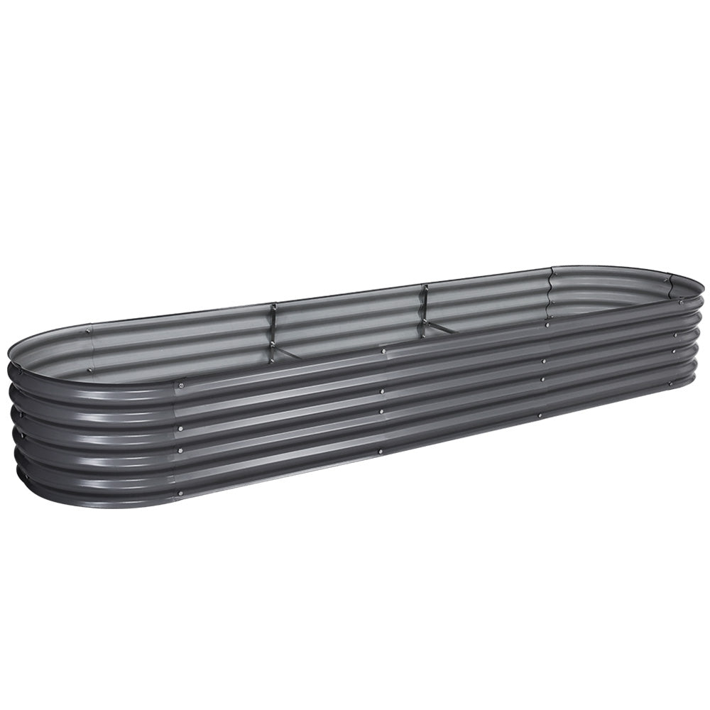 Green Fingers Garden Bed 320X80X42cm Oval Planter Box Raised Container Galvanised-Home &amp; Garden &gt; Garden Beds-PEROZ Accessories