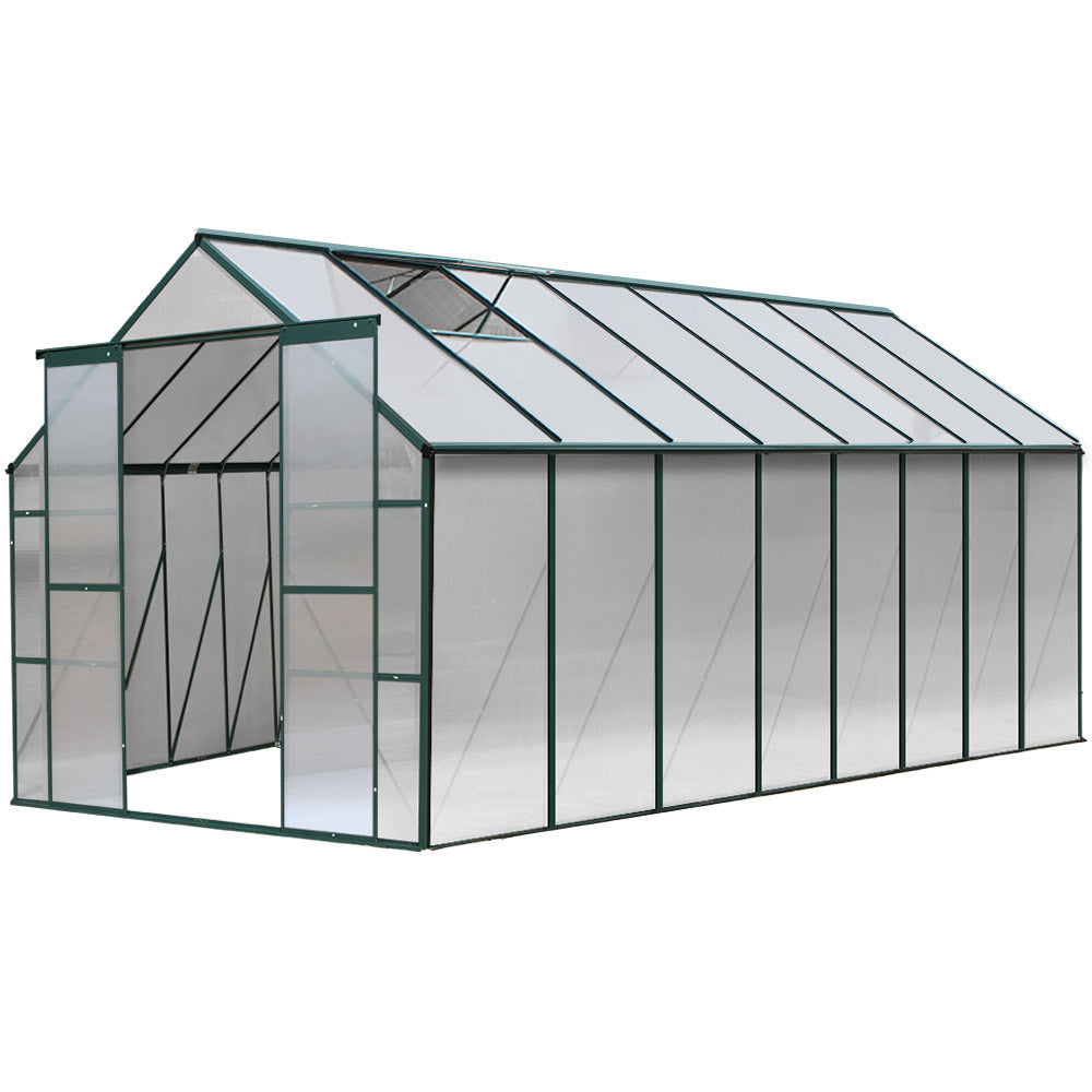 Greenfingers Greenhouse 5.1x2.44x2.1M Aluminium Polycarbonate Green House Garden Shed-Home &amp; Garden &gt; Green Houses-PEROZ Accessories