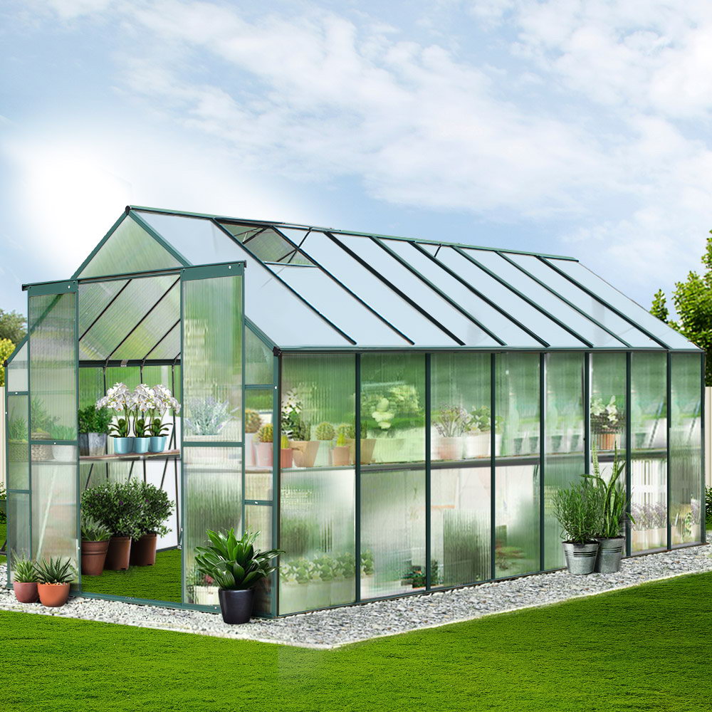 Greenfingers Greenhouse 5.1x2.44x2.1M Aluminium Polycarbonate Green House Garden Shed-Home &amp; Garden &gt; Green Houses-PEROZ Accessories