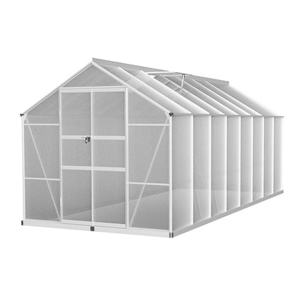 Greenfingers Greenhouse 4.7x2.5x2.26M Double Doors Aluminium Green House Garden Shed-Home &amp; Garden &gt; Green Houses-PEROZ Accessories