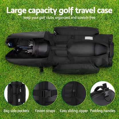 Everfit Golf Travel Bags for Airlines with Wheels Golf Clubs Hard Case Foldable-Sports &amp; Fitness &gt; Golf &gt; Golf Accessories-PEROZ Accessories