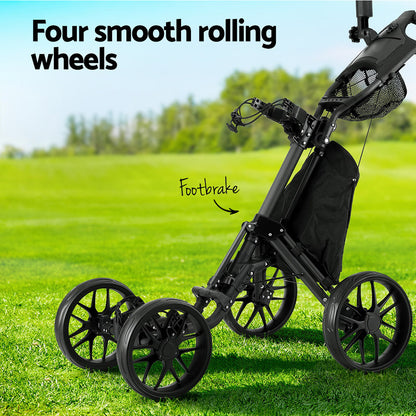 Everfit Golf Buggy Foldable Trolley Golf Cart Wheels Umbrella Bottle Holder-Outdoor Recreation &gt; Camping &gt; Camp Furniture-PEROZ Accessories