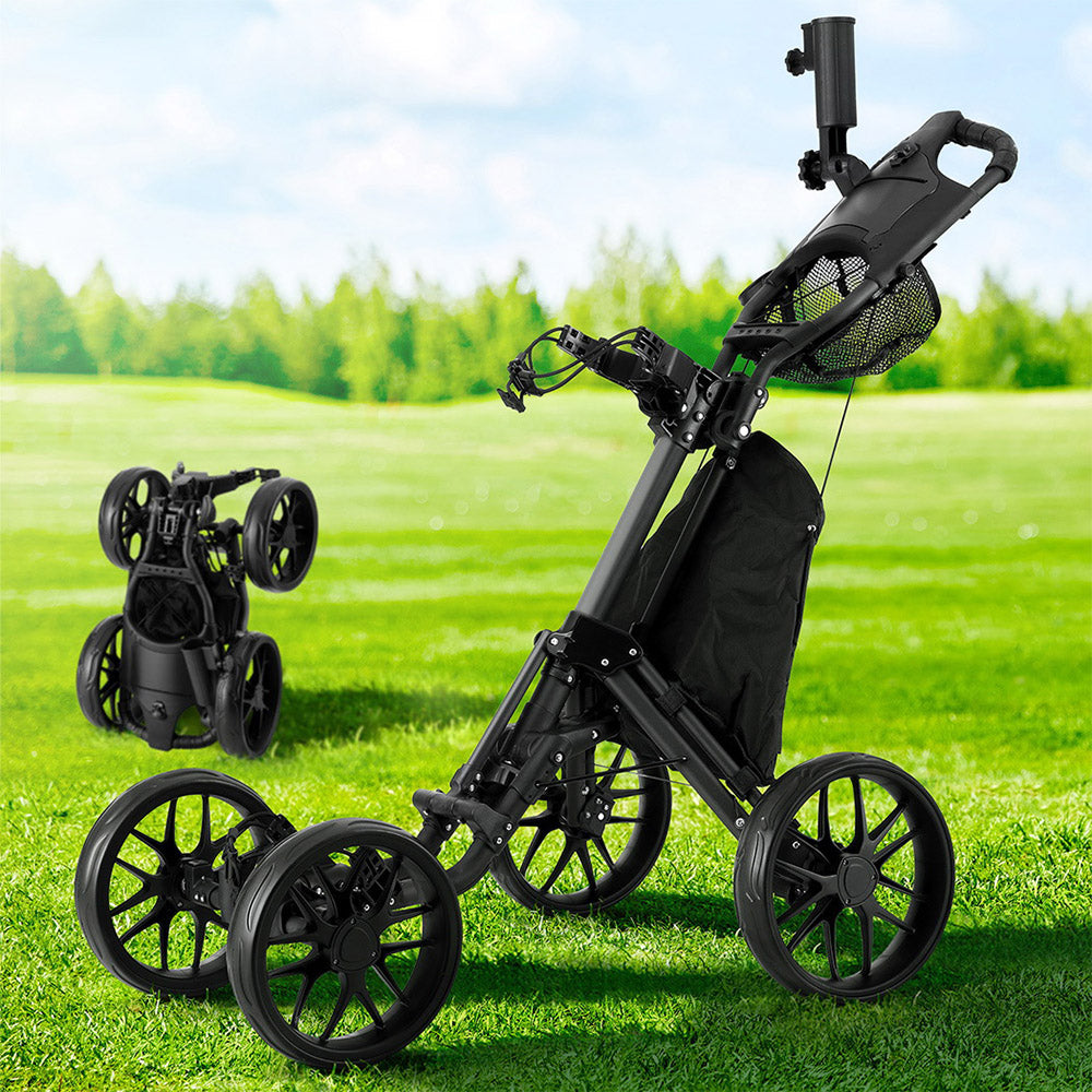 Everfit Golf Buggy Foldable Trolley Golf Cart Wheels Umbrella Bottle Holder-Outdoor Recreation &gt; Camping &gt; Camp Furniture-PEROZ Accessories