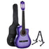 Alpha 34 Inch Classical Guitar Wooden Body Nylon String w/ Stand Beignner Purple-Audio & Video > Musical Instrument & Accessories-PEROZ Accessories