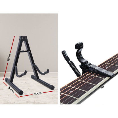 Alpha 41 Inch Acoustic Guitar Equaliser Electric Output Cutaway w/ Stand Wood-Audio &amp; Video &gt; Musical Instrument &amp; Accessories-PEROZ Accessories