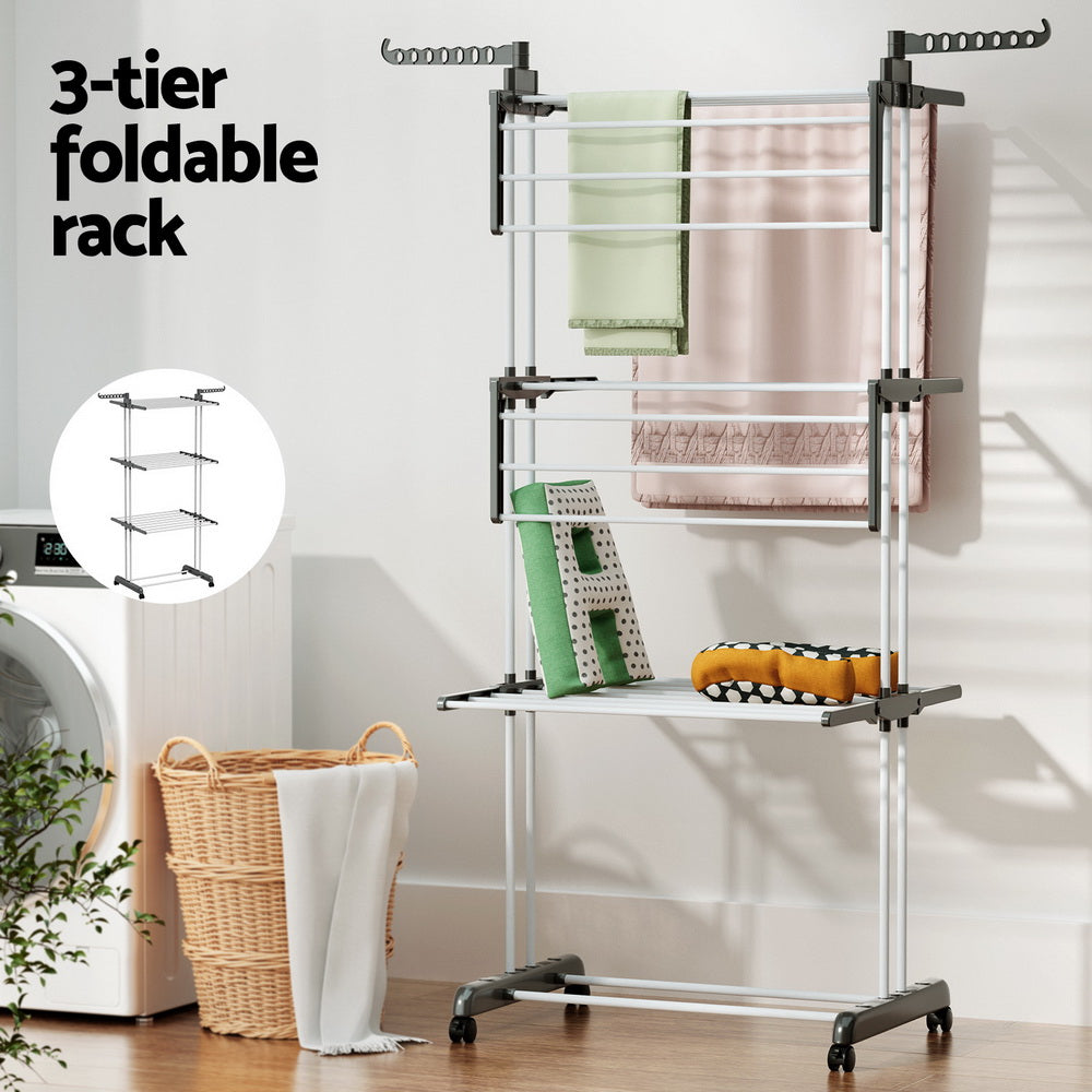 Artiss Clothes Airer Drying Rack 173cm Coat Hanger Foldable-Furniture &gt; Bedroom-PEROZ Accessories