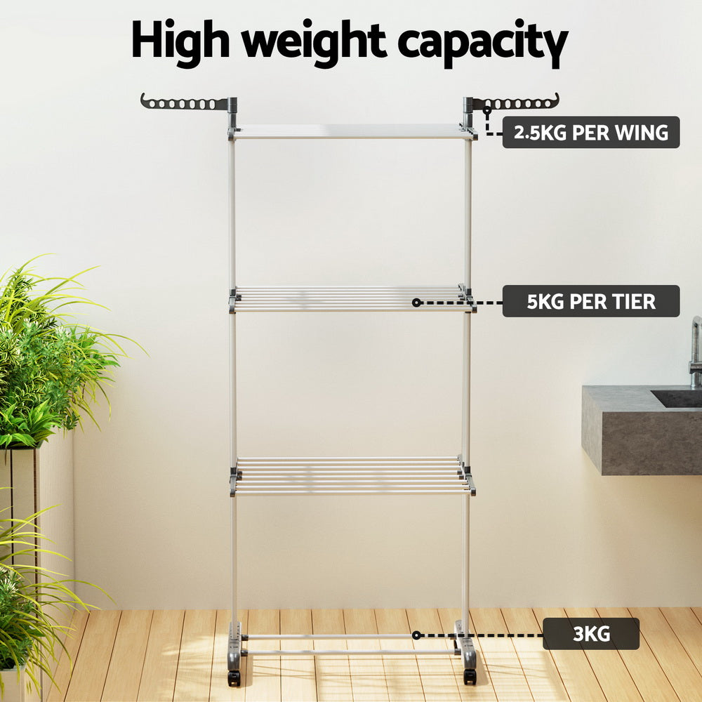 Artiss Clothes Airer Drying Rack 173cm Coat Hanger Foldable-Furniture &gt; Bedroom-PEROZ Accessories