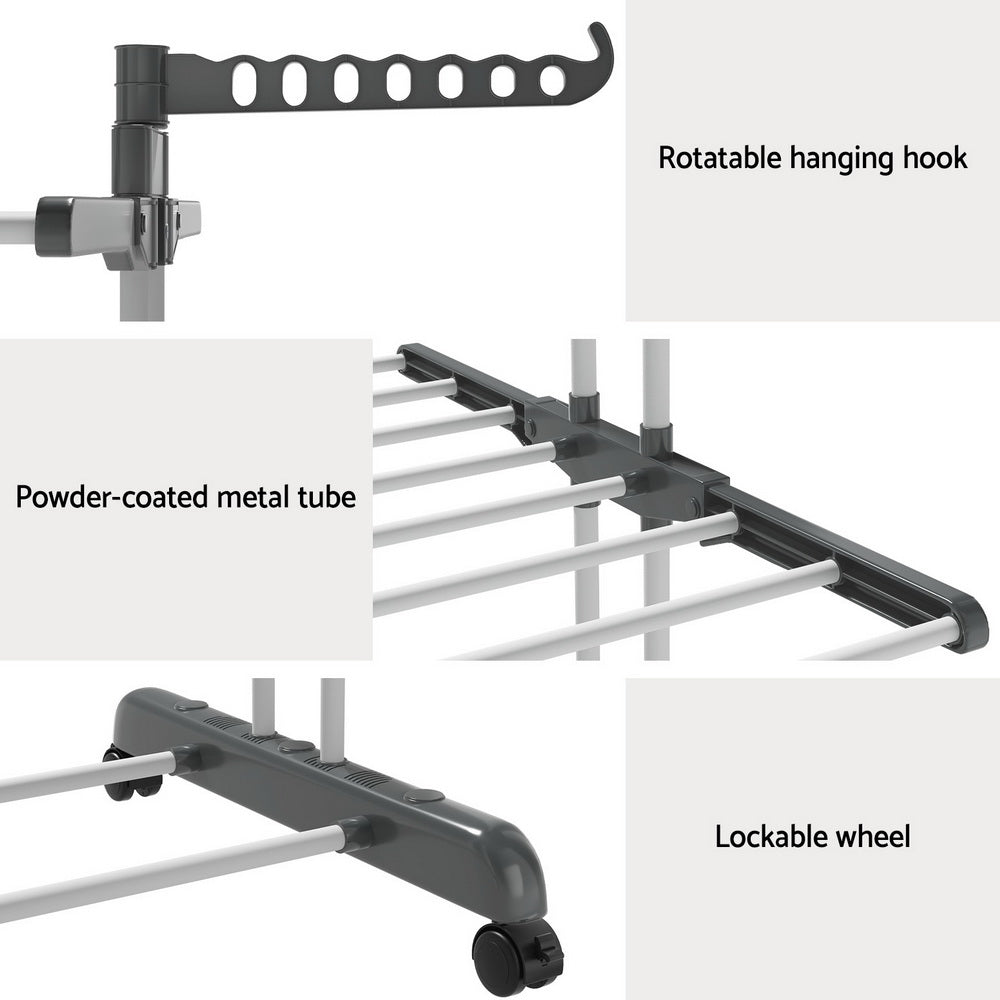 Artiss Clothes Airer Drying Rack 173cm Coat Hanger Foldable-Furniture &gt; Bedroom-PEROZ Accessories