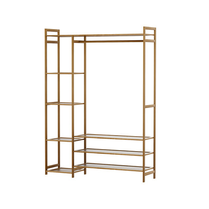 Artiss Clothes Rack Coat Stand 8 Shelves Bamboo-Furniture &gt; Living Room-PEROZ Accessories