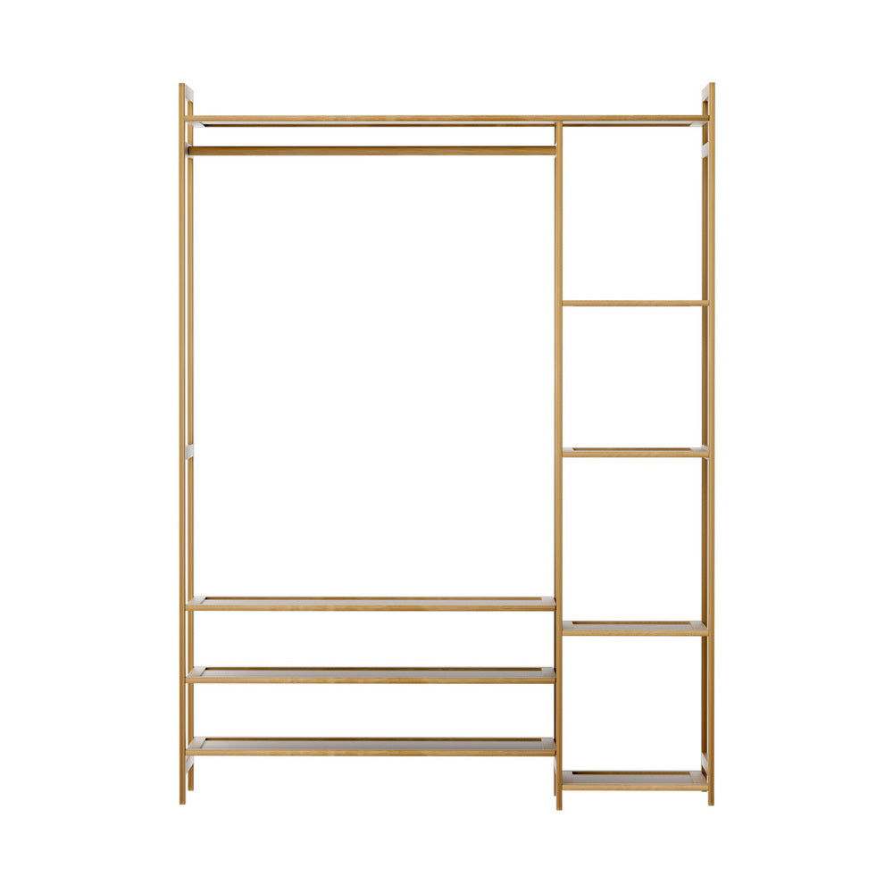 Artiss Clothes Rack Coat Stand 8 Shelves Bamboo-Furniture &gt; Living Room-PEROZ Accessories