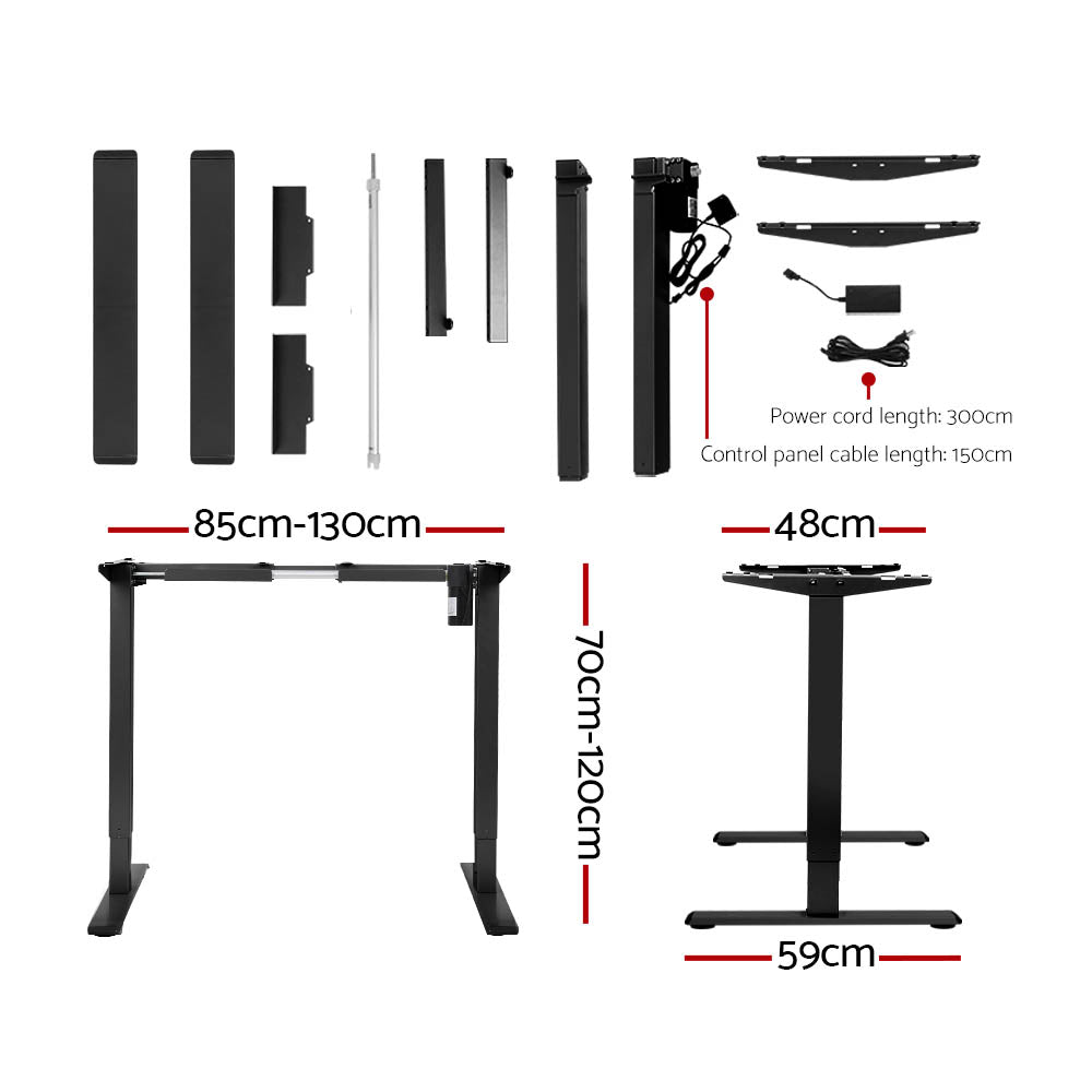 Artiss Standing Desk Motorised Black 120CM-Office Desks-PEROZ Accessories