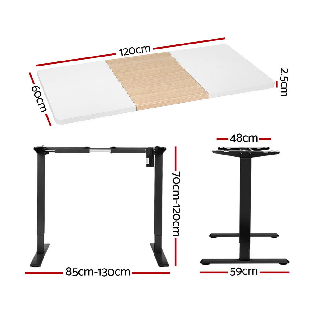 Artiss Motorised Standing Desk Sit Stand Desks 120CM-Furniture &gt; Office-PEROZ Accessories