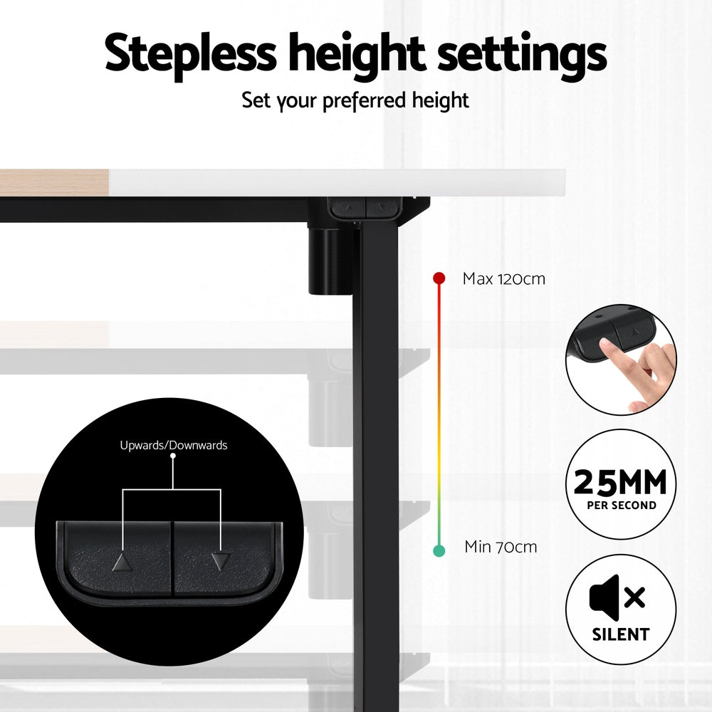 Artiss Motorised Standing Desk Sit Stand Desks 120CM-Furniture &gt; Office-PEROZ Accessories