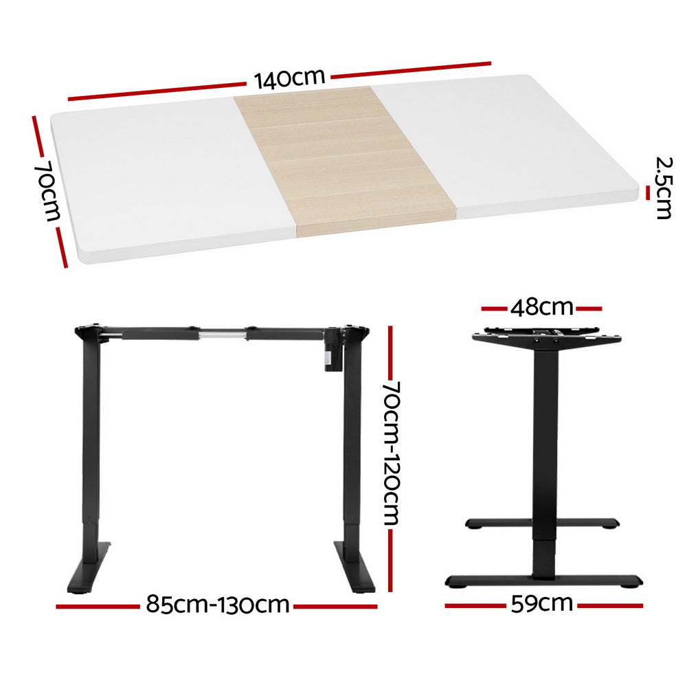 Artiss Motorised Standing Desk Sit Stand Desks 140CM-Furniture &gt; Office-PEROZ Accessories